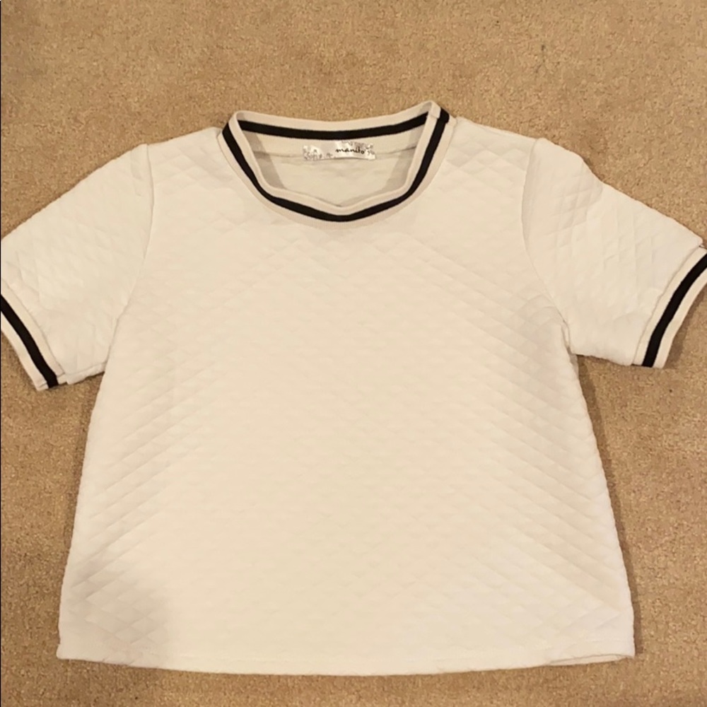 quilted white crop top 🌸